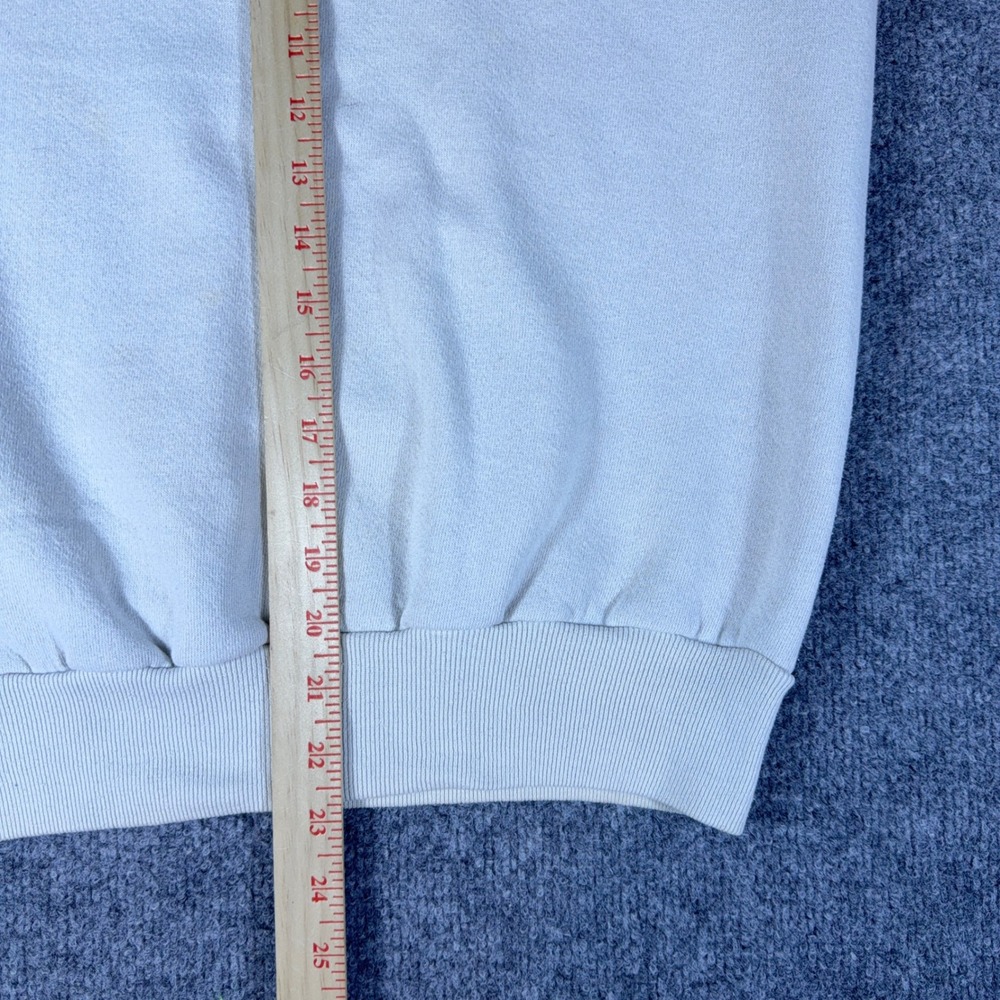 Vintage Jerzees Heart Applique Sweatshirt Cream Green Distressed 90s USA Medium - Picture 10 of 10